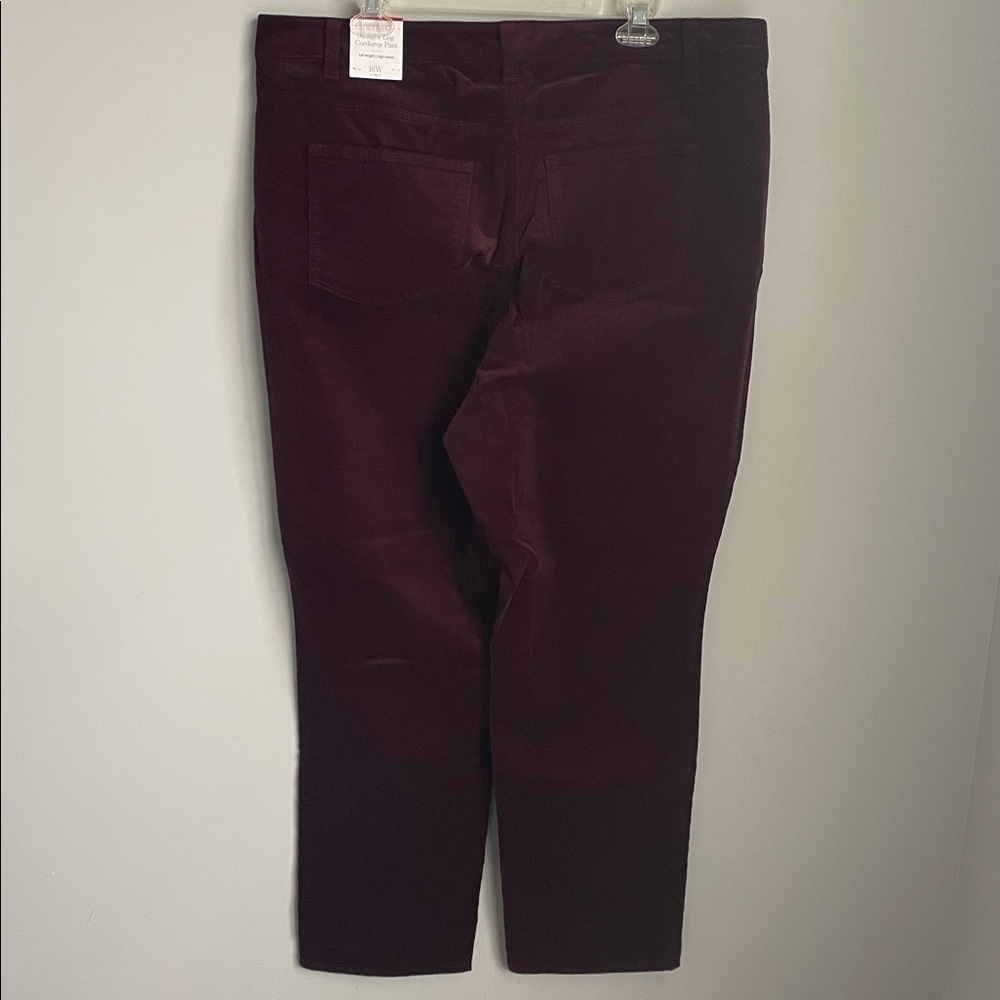 New Talbots Burgundy Straight Leg Curvy Slimming Corduroy Pants Size 16W - Picture 9 of 10
